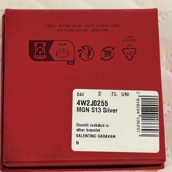 Valentino NIB Silver Rockstud Bracelet - Picture 9 of 10